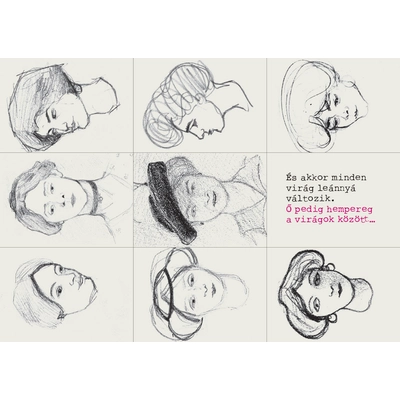 Csáth Géza rajzai - női arcok - képeslapok